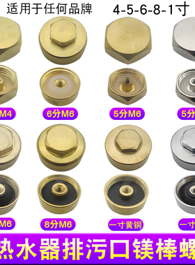 储水式电热水器镁棒螺帽通用4分/5分/6分/8分/1寸排污口纯铜螺母