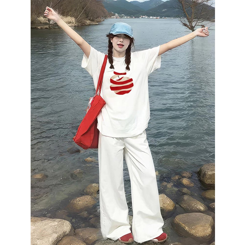 白色短袖t恤男女2025款爆款夏季纯棉半袖宽松独特绝美初夏小上衣