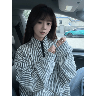 美式复古立领半拉链卫衣男秋季宽松长袖上衣潮牌休闲灰色外套ins