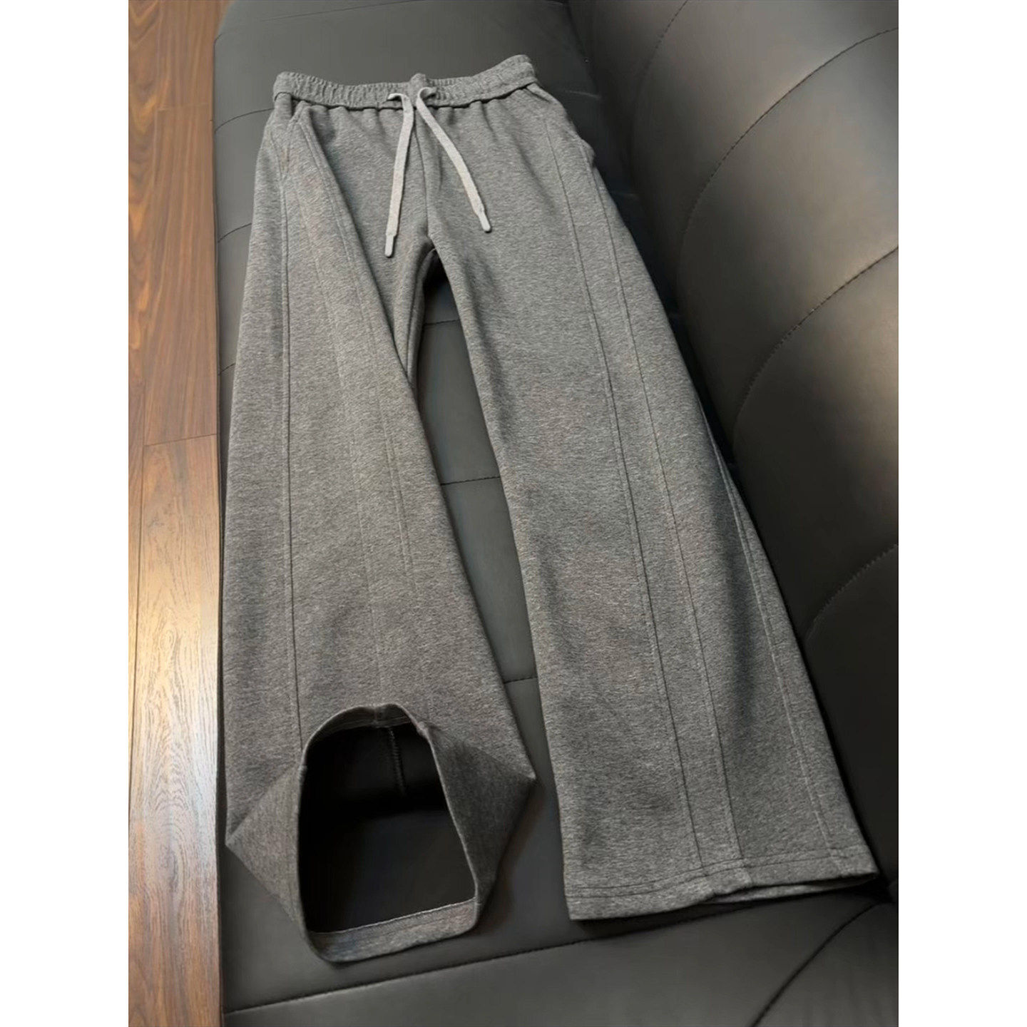 cleanfit美式弯刀卫裤男春季慵懒松弛感斜切裤子重磅垂感运动长裤