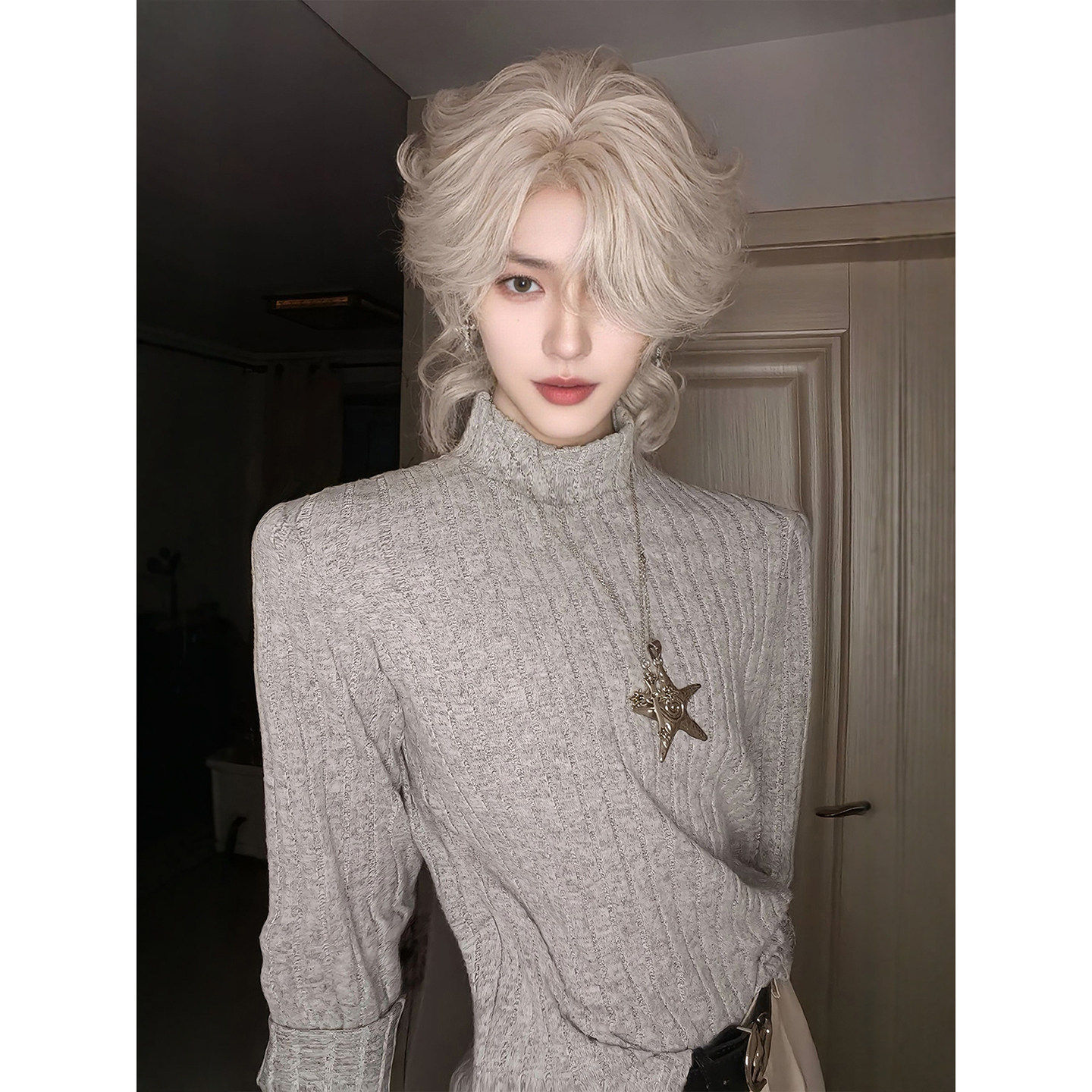 人夫感坑条针织长袖t恤男冬季加绒加厚半高领卫衣显瘦内搭打底衫,男装,T恤,淘宝优惠券,粉丝福利购,淘宝优惠卷