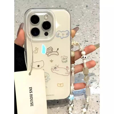 韩系线条小狗适用多型号手机壳