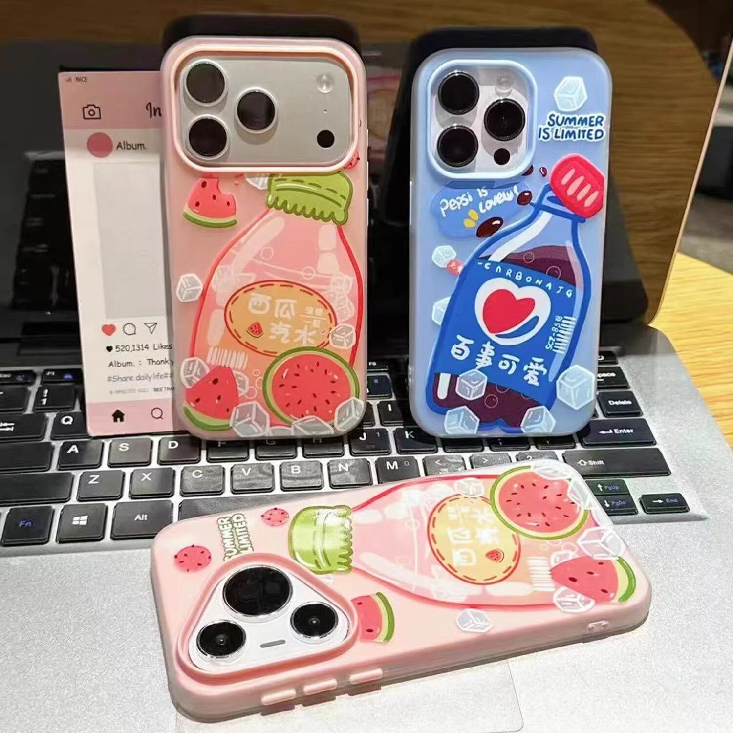 可爱西瓜汽水适用苹果17手机壳