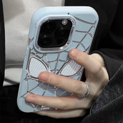 银色蜘蛛适用红米Turbo3手机壳k70/k60新款k50至尊版小米14创意note13/12turbo高级civi3情侣k40s爆款11tpro+