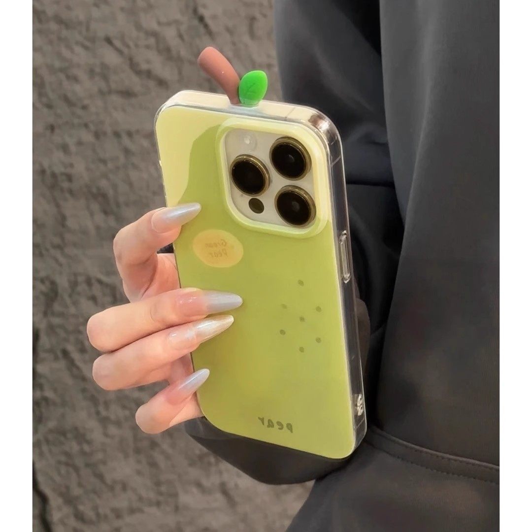 创意大梨立体苹果枝适用苹果16pro手机壳iPhone15/14新款华为mate70简约vivos20双层OPPOreno13防摔小米15pro