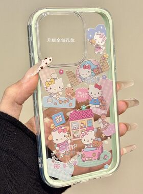 可爱凯蒂猫日常适用苹果16手机壳iPhone15/14promax华为mate70硅胶iQOOz10turbo透明OPPO小米15红米turbo4pro