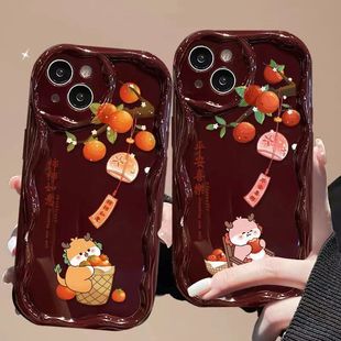 x70小众z8 y35创意x80 z7情侣s18 s17 s15全包x100pro防摔 柿柿如意适用vivox90手机壳iqooneo9 s16 8新年y78