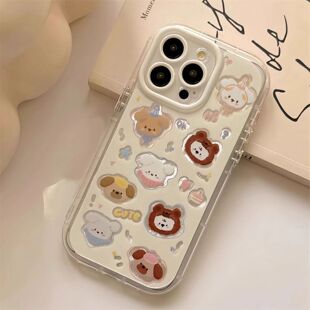 软萌小动物适用苹果16pro手机壳iPhone15/14/13promax新款华为mate70可爱vivos20防摔OPPOreno13女红米k80pro