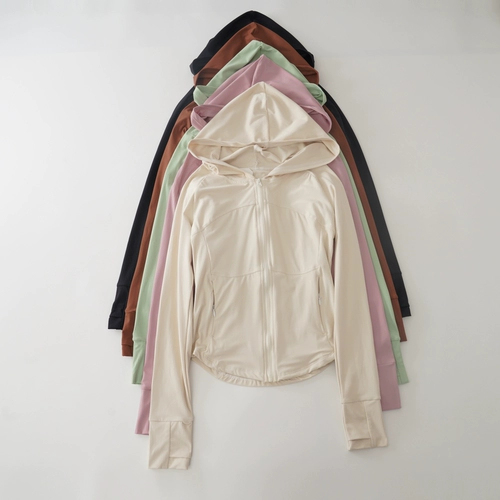 Спортивная толстовка с капюшоном для отдыха для спортзала, эластичный осенний лонгслив с молнией, в обтяжку, для бега