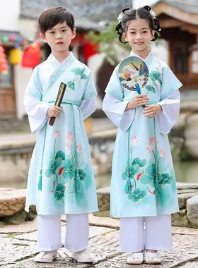 书香少年表演服六一儿童节朗读演出服装小学生口才朗诵比赛书童汉