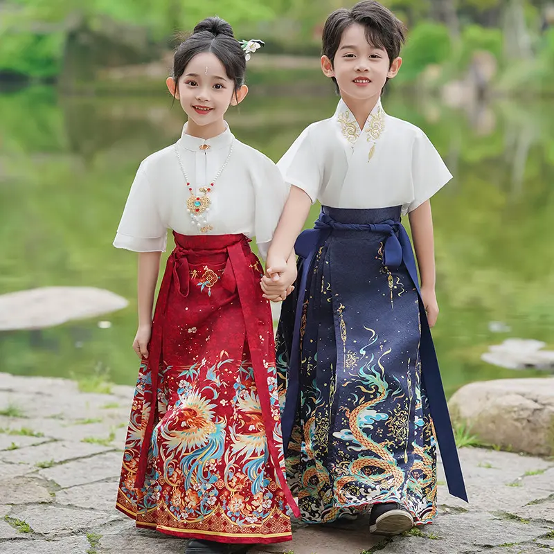 笠翁对韵表演服儿童舞蹈服装一二年级小学生朗读比赛演出服马面裙