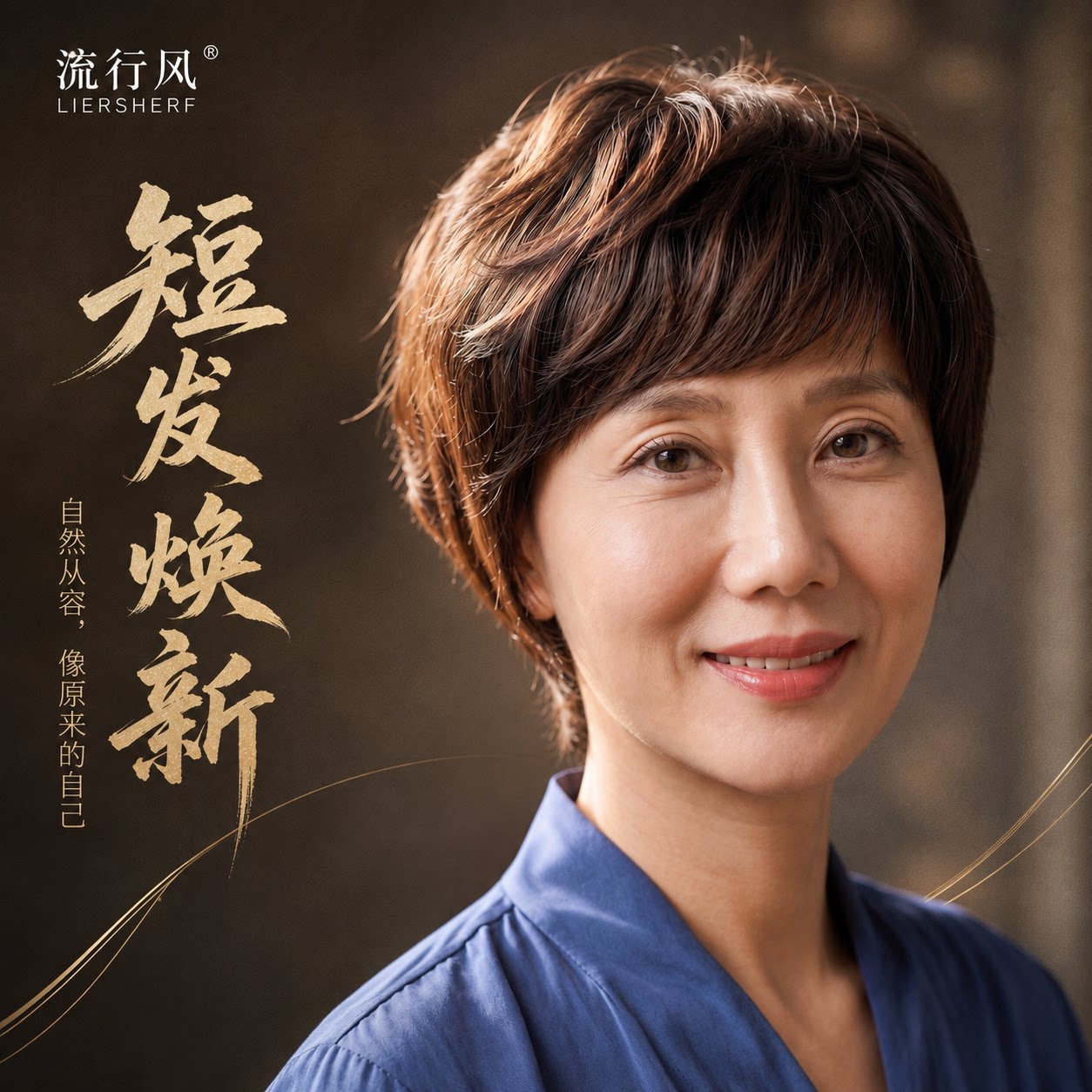 假发女士短发全头套真人发丝妈妈款整顶发套自然黑蓬松仿高端卷发