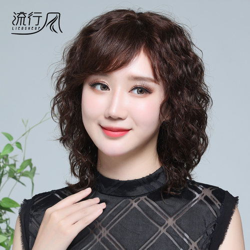 妈妈夏季全头套真人中长卷发