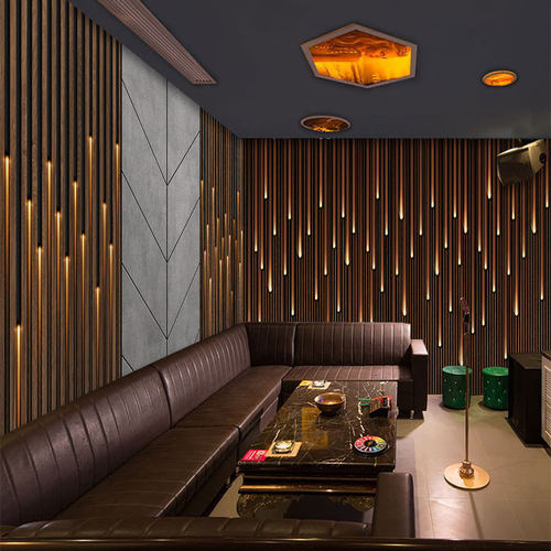 木条竖条纹墙纸酒店会所KTV壁纸