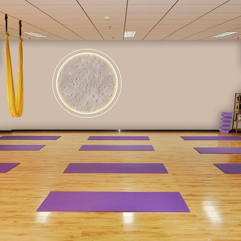 网红瑜伽馆背景墙发光月球壁纸普拉提健身房直播间墙纸LOGO形象墙,家装主材,定制壁画,淘宝优惠券,粉丝福利购,淘宝优惠卷