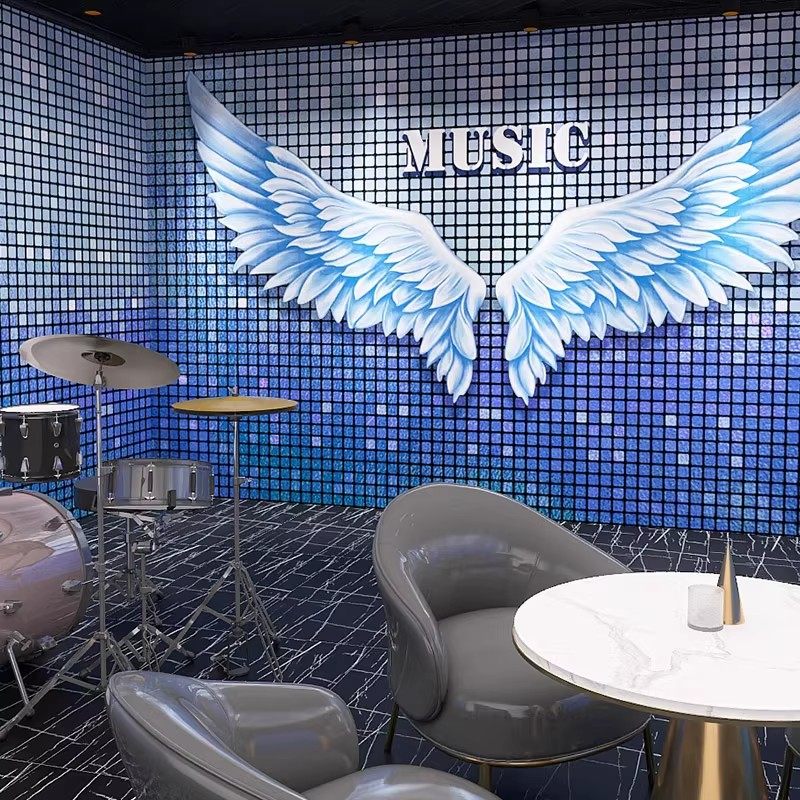 3d发光亮片翅膀壁纸ktv包厢酒吧装修墙纸直播间背景墙拍照壁布,家装主材,定制壁画,淘宝优惠券,粉丝福利购,淘宝优惠卷