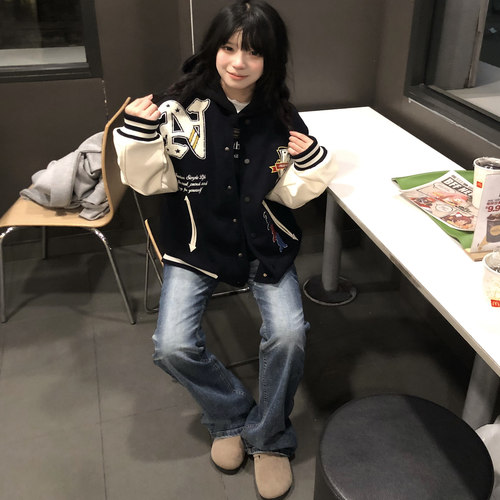 国潮牌美式重工毛巾绣刺绣棒球服