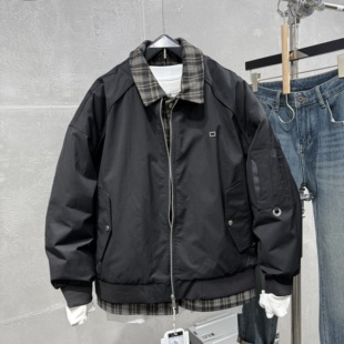 痞帅实体同款 男士 保暖防寒韩式 羽绒服新款 宽松潮流上衣 假两件冬季