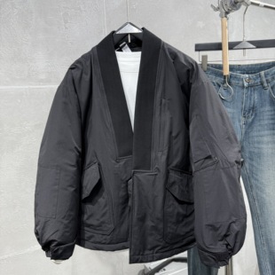 羽绒服开衫 新款 时尚 潮流百搭宽松痞帅防风长袖 外套 男士 款 盘扣冬季