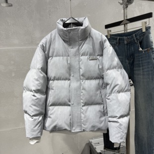 男冬季 羽绒服加厚保暖宽松痞帅简约流行防风90绒情侣上衣 立领新款