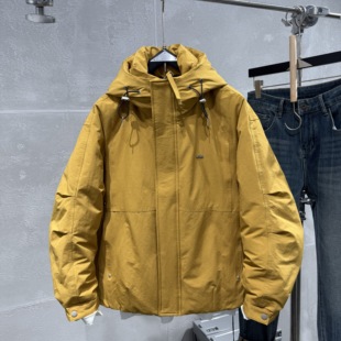 羽绒服加厚简约保暖防寒美式 连帽新款 户外冲锋衣痞帅上衣 冬季 男士