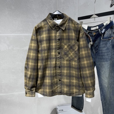 2025秋季新款翻领格子衬衣