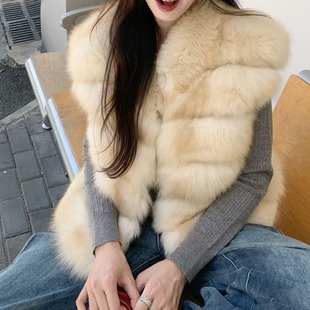 皮草外套女潮 马甲上衣毛毛短款 2025秋冬新款 高级感仿狐狸毛年轻款