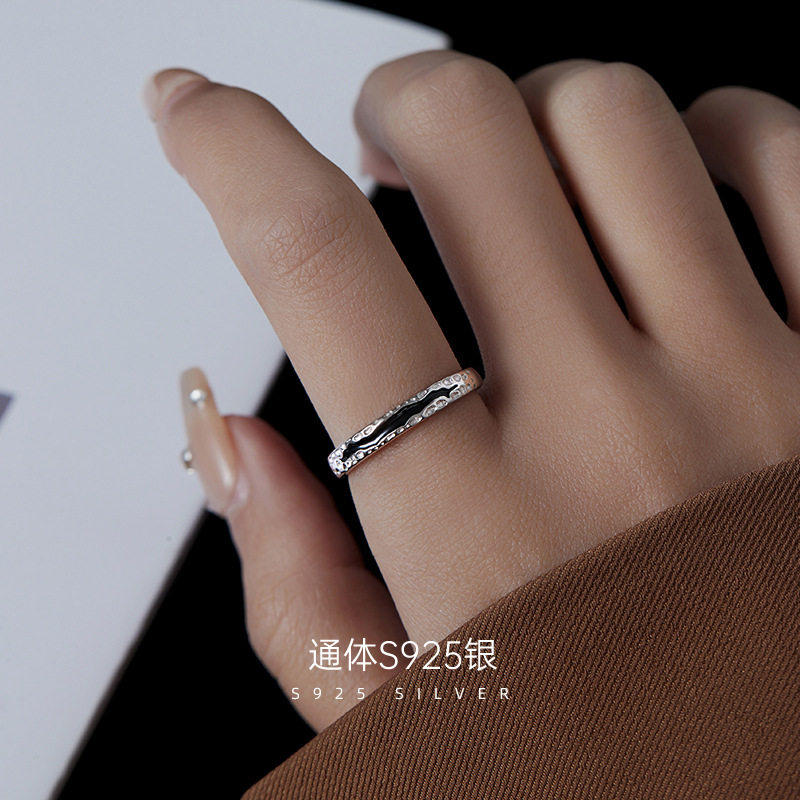 S925银ins潮深渊开口戒指女小众设计高级感食指戒网红可调节指环
