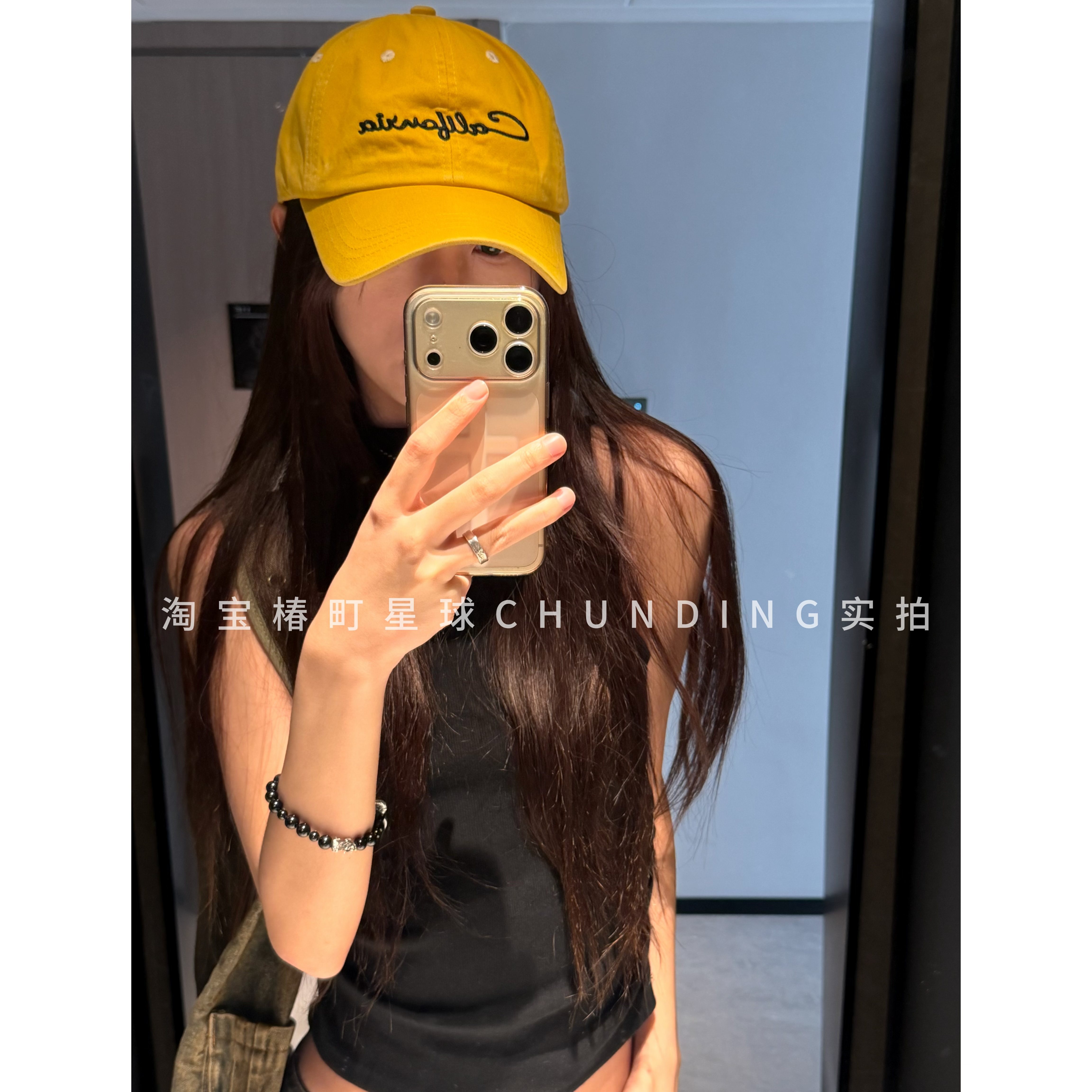 好亮眼！吸睛亮黄色棒球帽大头围韩软顶显脸小鸭舌帽子防晒帽子女