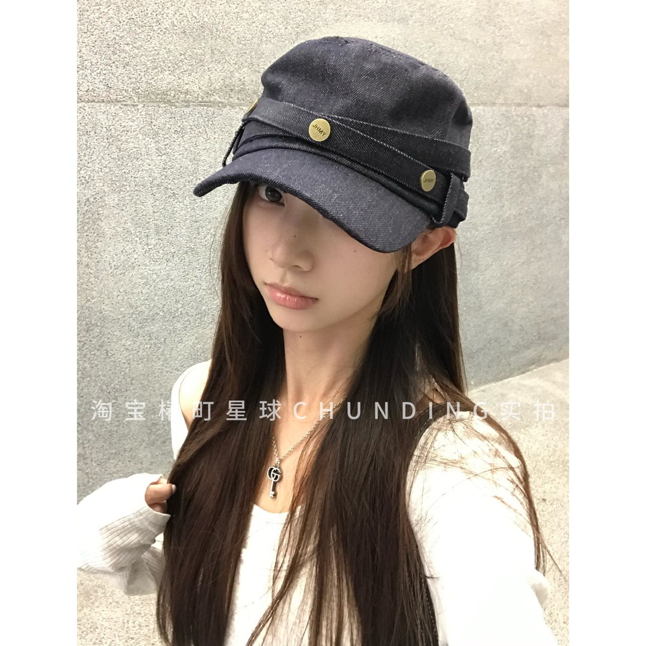 超时髦！韩系显脸小平顶帽图片
