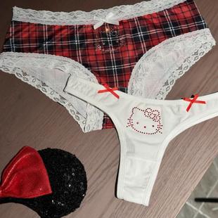 ＊闪钻可爱辣妹ins三角内裤 草莓小K 蝴蝶结纯棉质日常舒适