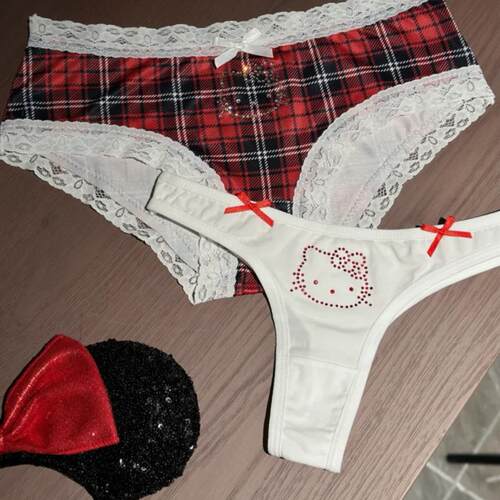 『Cm』草莓小K ＊闪钻可爱辣妹ins三角内裤蝴蝶结纯棉质日常舒适