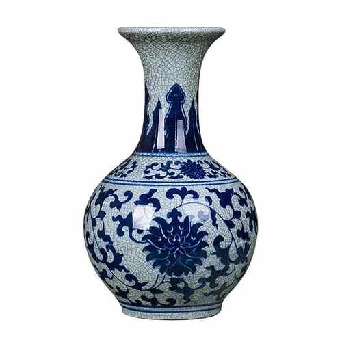 景德镇陶瓷花瓶摆件客厅插花中式家居装饰工艺品仿古官窑纯白瓷瓶