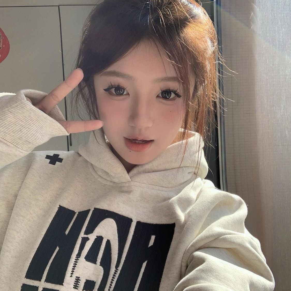 美式潮牌刺绣灰色连帽卫衣女秋冬新爆款男女外套宽松百搭重磅上衣
