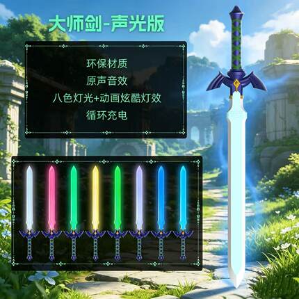 大师剑声光版游戏周边八色灯光动画炫酷特效循环充电环保材质