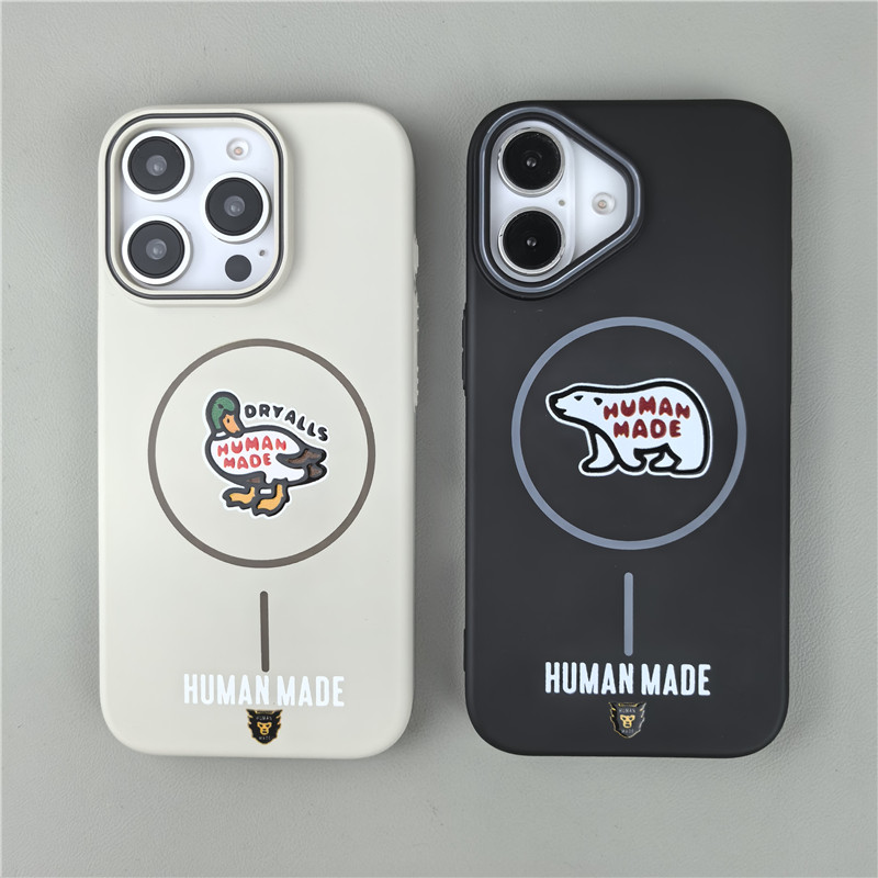 高级感磁吸北极熊鸭子16pro适用苹果15ProMax手机壳iPhone14超薄13硬背软边