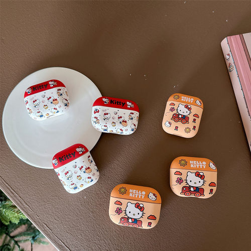 卡通可爱KT猫适用AirPods1/2/3/4/5代苹果无线蓝牙耳机保护套pro2/3软壳