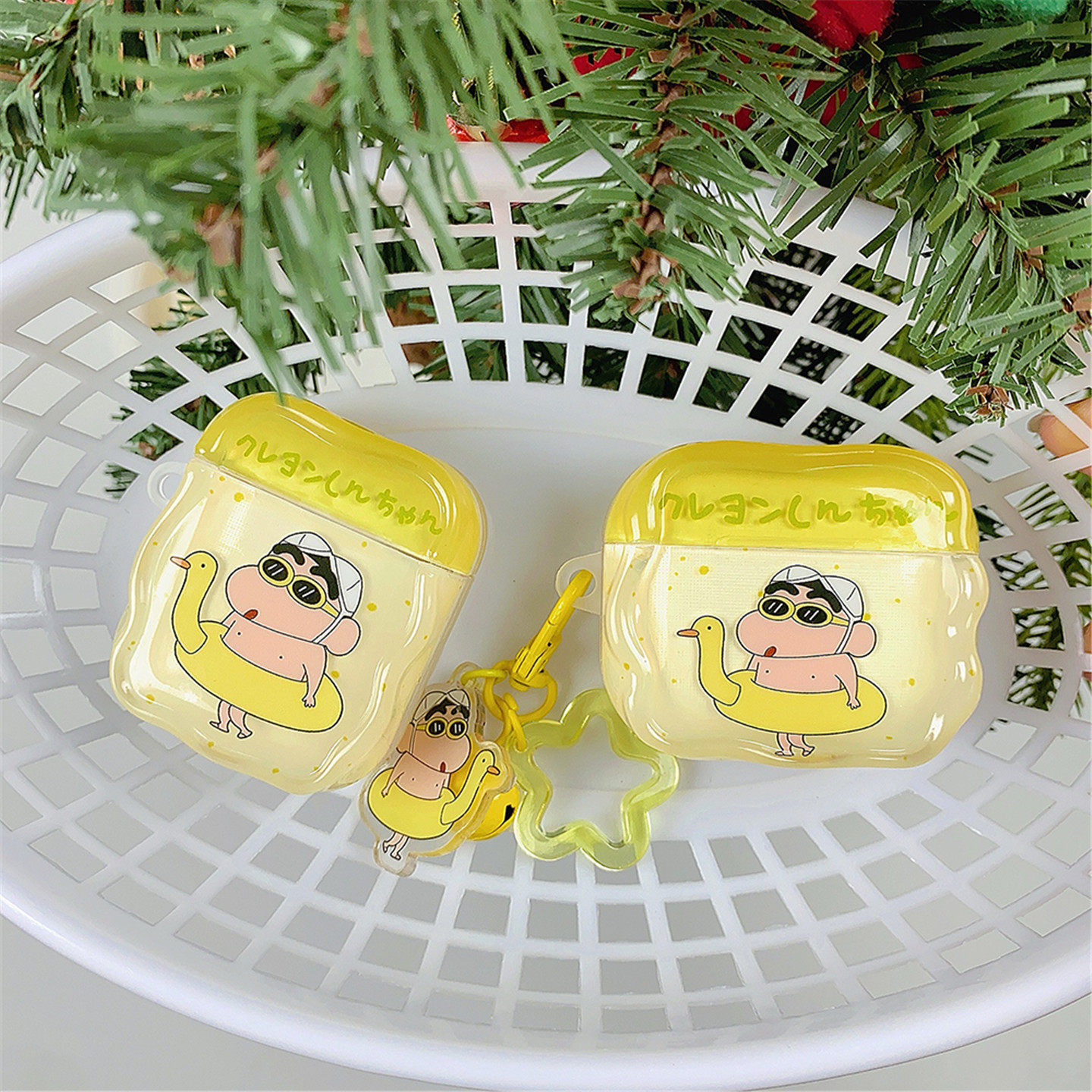 蜡笔小新鸭子游泳圈适用AirPods1/2/3/4/5代苹果无线蓝牙耳机保护套pro2/3软壳,3C数码配件,耳机保护套,淘宝优惠券,粉丝福利购,淘宝优惠卷