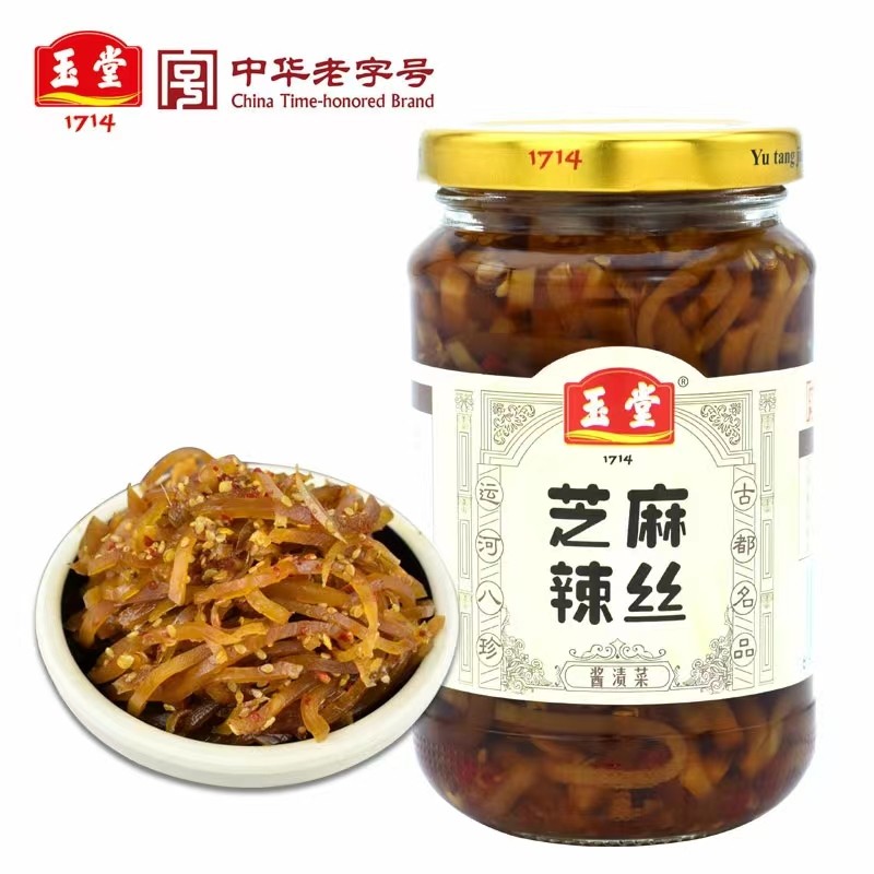 玉堂酱园芝麻辣丝350g山东酱菜咸菜疙瘩丝下饭菜开胃菜大头