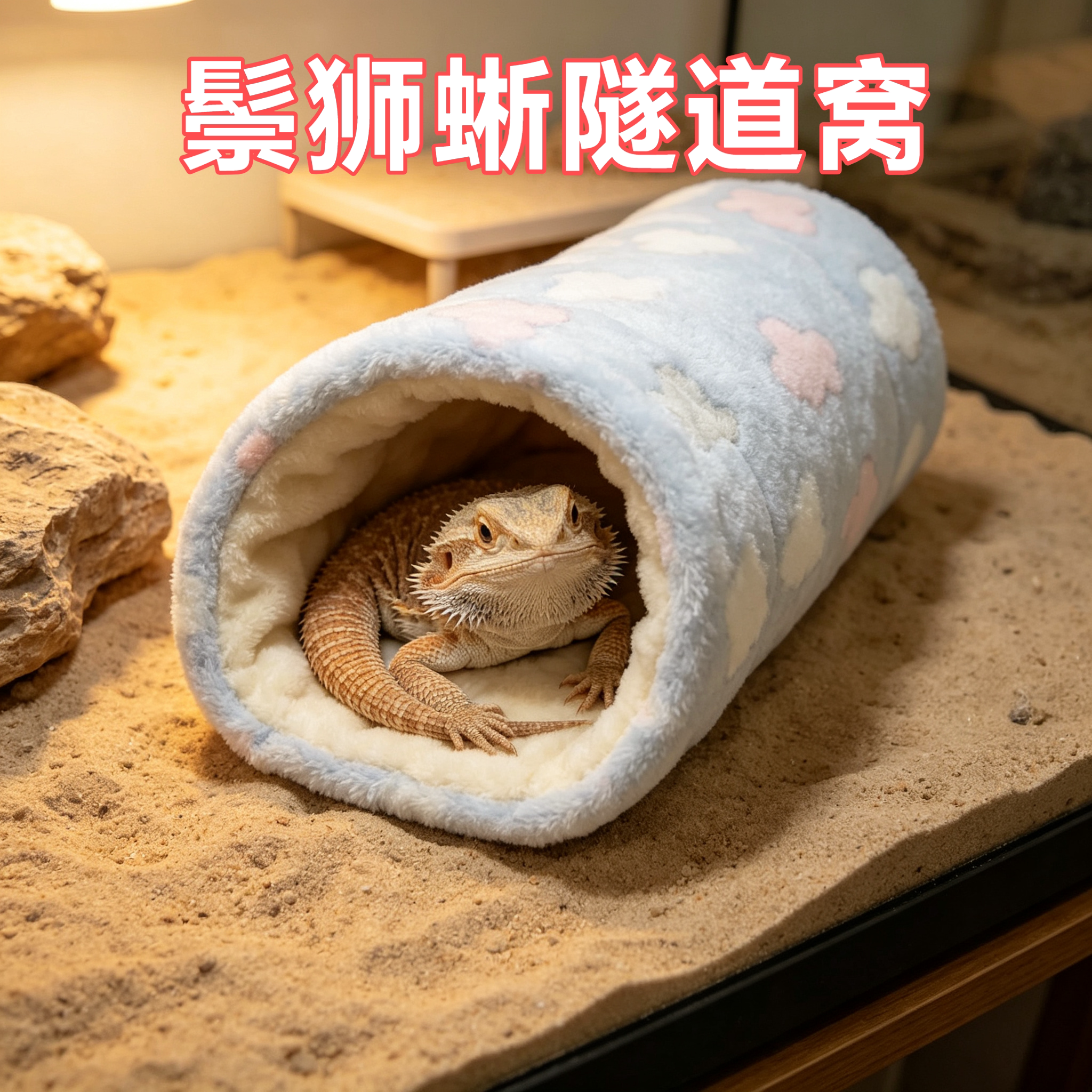 鬃狮蜥专用棉窝小宠隧道花枝鼠吊床通道蜜袋鼯荷兰猪豚鼠毛绒睡袋