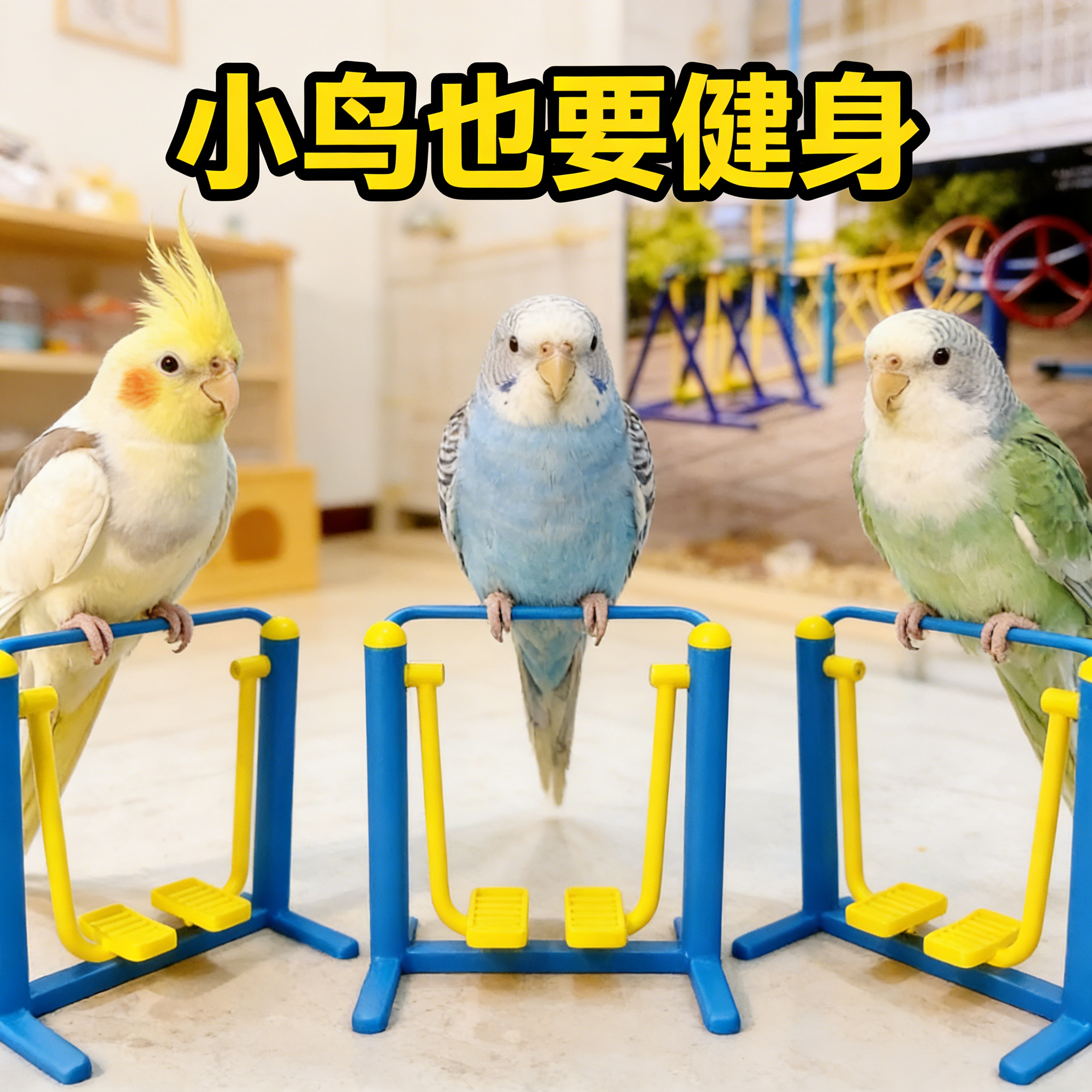 【小鸟也要健身！】鹦鹉玩具解闷自嗨桌面摆件健身器械支架,宠物/宠物食品及用品,鸟玩具,淘宝优惠券,粉丝福利购,淘宝优惠卷
