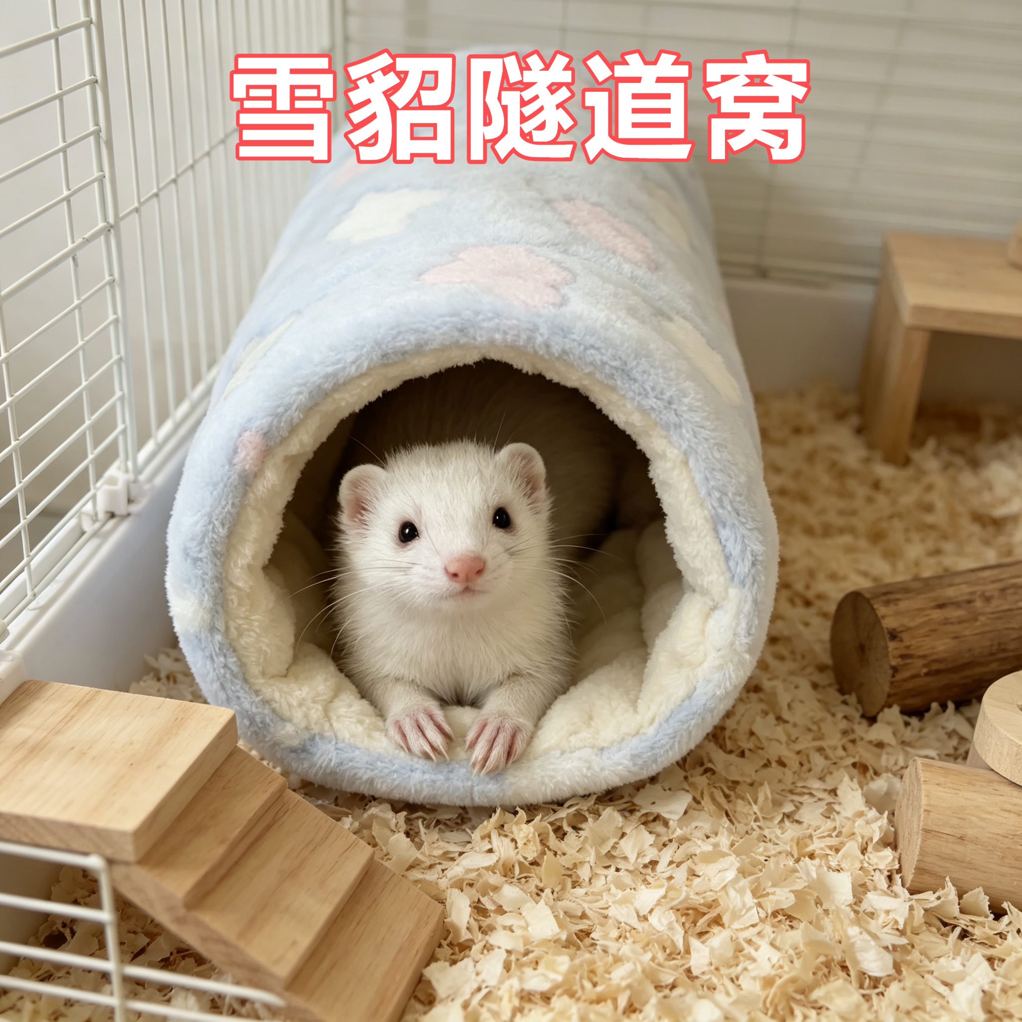 雪貂专用棉窝小宠隧道花枝鼠吊床通道蜜袋鼯荷兰猪豚鼠毛绒睡袋