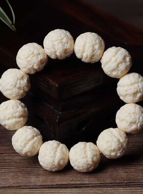 象牙果雕刻手串霸王貔貅有求必应手把件猛犸象牙男女佛珠工艺饰品