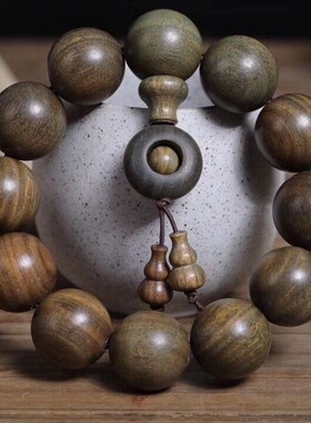 绿檀佛珠手串男女手链印度小叶紫檀金丝楠木黄花梨木沉香黑檀手串