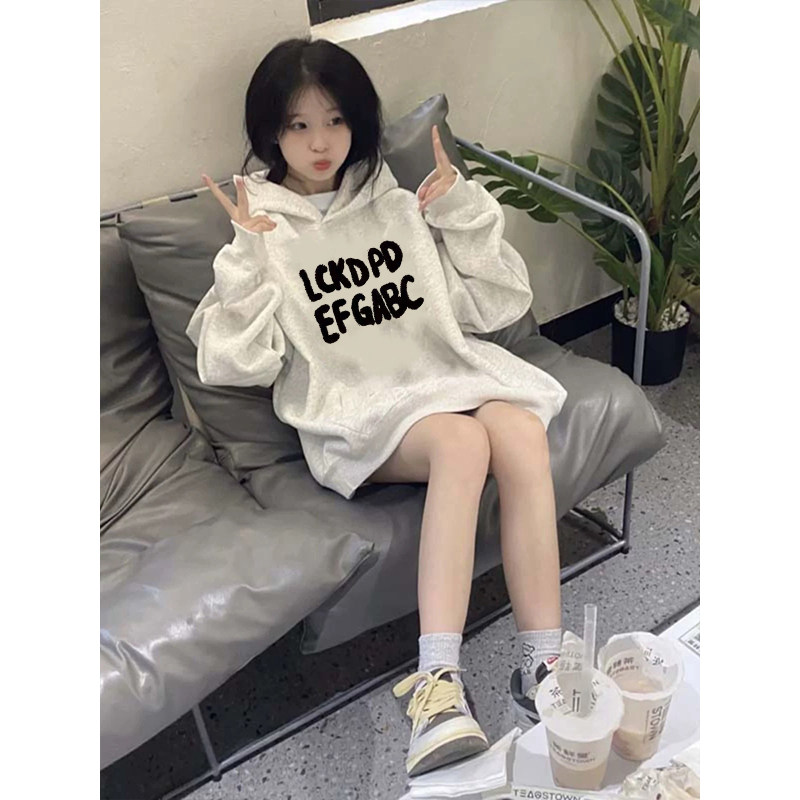 韩系百搭2025新款连帽小众男女chic学院风中大童纯棉上衣服a类