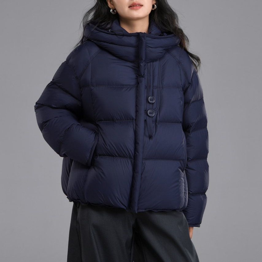 超轻超软简约有型高蓬松度90白鸭绒连帽泡芙羽绒服女短款冬季新款