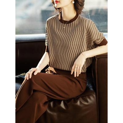 妈妈春装上衣服2024新款中老年人运动服女春夏薄两件套装大码宽松