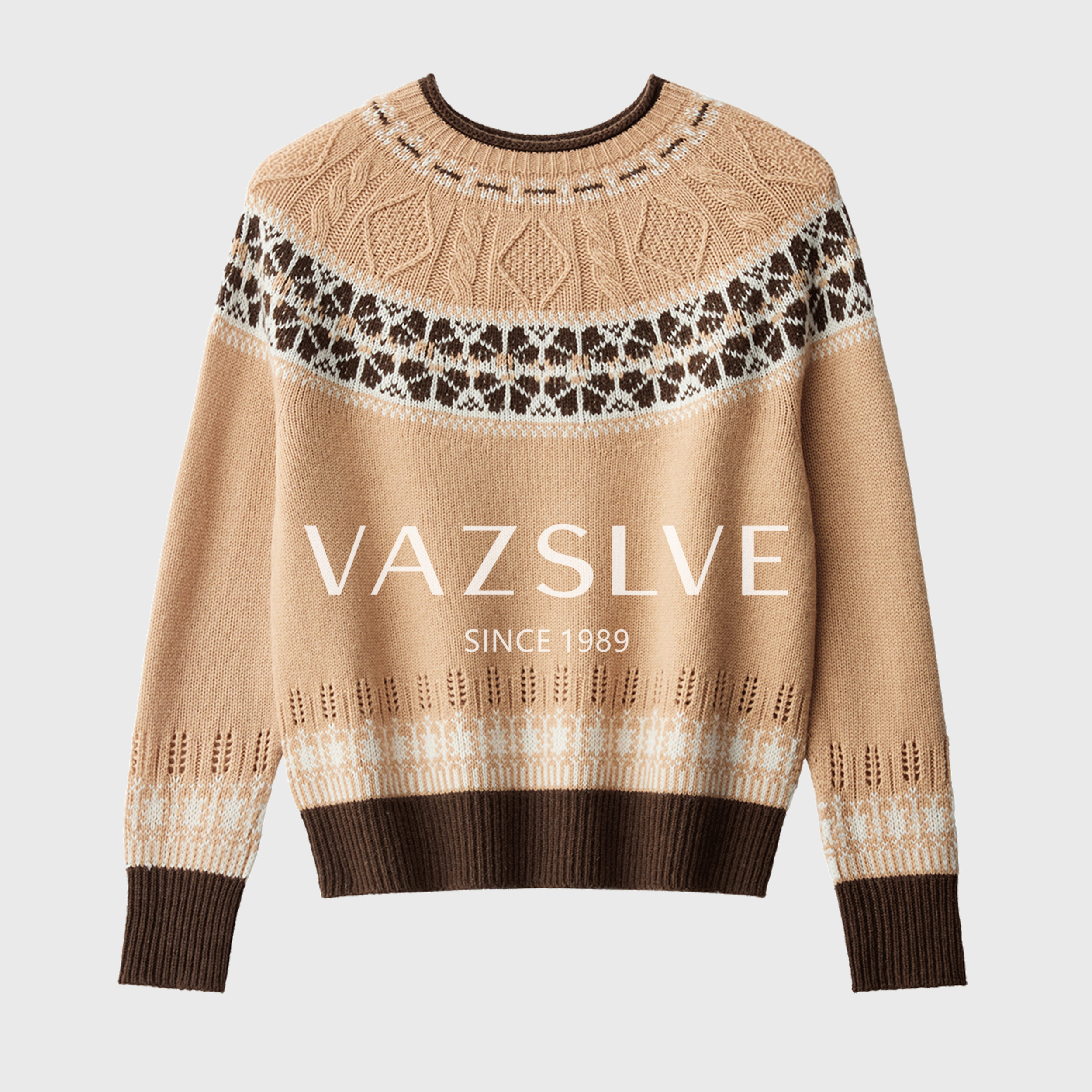 【100%绵羊毛】新款秋冬费尔岛复古爆款毛衣提花撞色套头外穿上衣