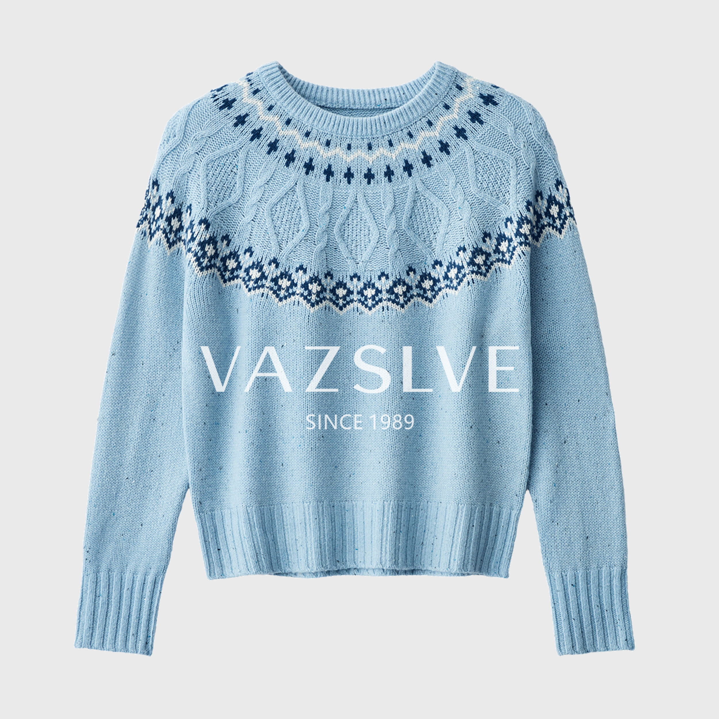 【100%绵羊毛】法式提花费尔岛毛衣女秋冬外穿套头针织衫氛围感