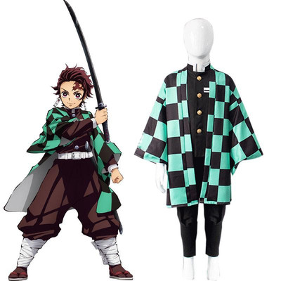 万圣节鬼灭之刃cos服炭治郎锖兔富冈义勇和服动漫套装cosplay道具 虎窝淘